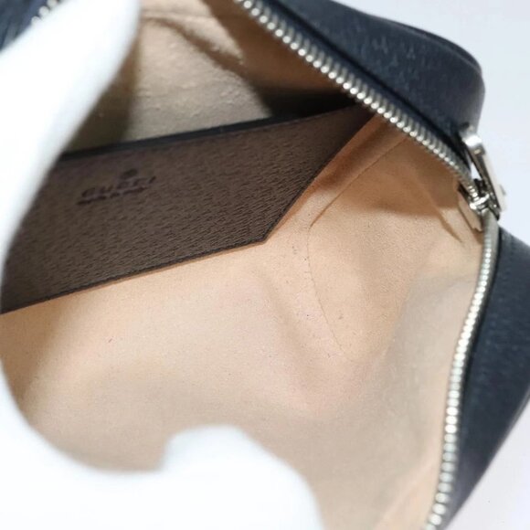 GUCCI GG Supreme Sherry Line Shoulder Bag PVC Navy Red Auth 135549 - Picture 11 of 16